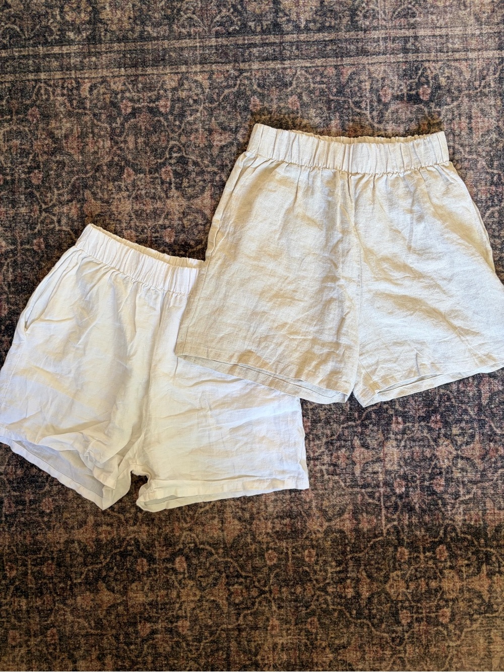 Peplum co linen shorts